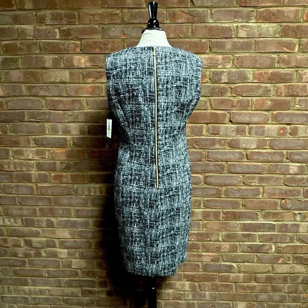 Calvin Klein Women’s Black & White Sleeveless Sheath Dress Sz 14 NEW - Picture 4 of 6
